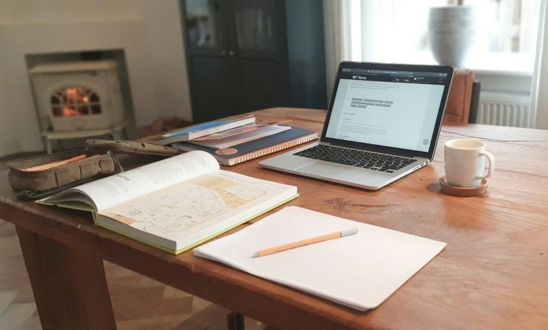 Study desk setup showing how to manage school stress with an organized routine and dedicated learning space